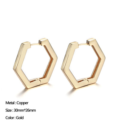 Classic Stainless Steel Ear Buckle for Women Trendy Gold Color