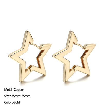 Classic Stainless Steel Ear Buckle for Women Trendy Gold Color