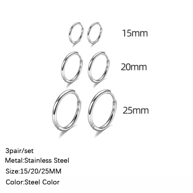 Classic Stainless Steel Ear Buckle for Women Trendy Gold Color