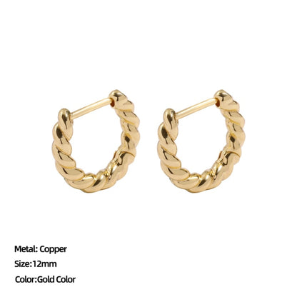 Classic Stainless Steel Ear Buckle for Women Trendy Gold Color