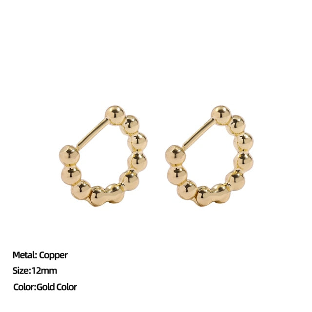 Classic Stainless Steel Ear Buckle for Women Trendy Gold Color