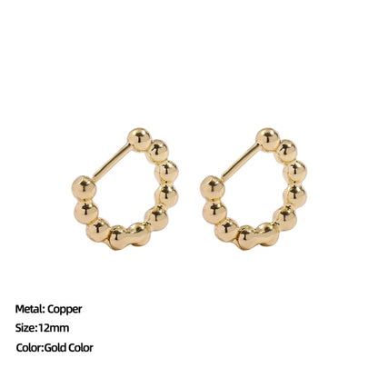 Classic Stainless Steel Ear Buckle for Women Trendy Gold Color