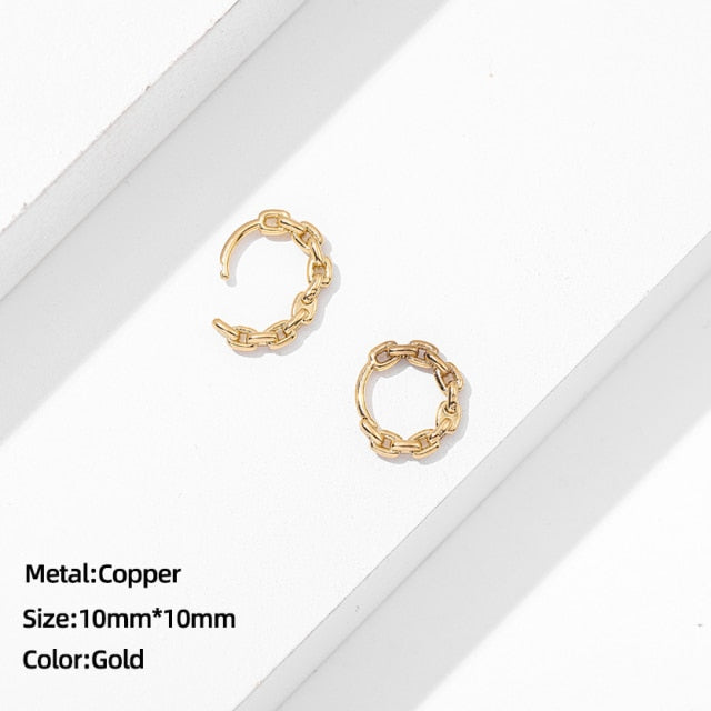 Classic Stainless Steel Ear Buckle for Women Trendy Gold Color