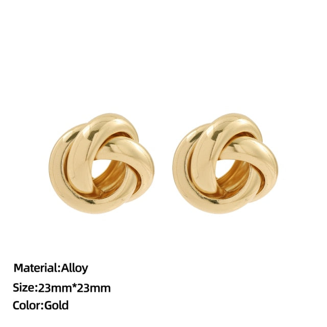 Classic Stainless Steel Ear Buckle for Women Trendy Gold Color