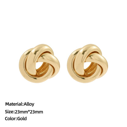 Classic Stainless Steel Ear Buckle for Women Trendy Gold Color