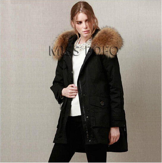 TOP quality new 2016 winter jacket coat women's parkas army green Large - Shopy Max