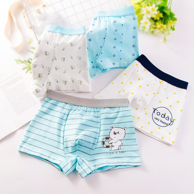 HH 3pcs/set Pure Cotton Boys Boxer Underpants Children's Panties Cozy