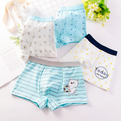 HH 3pcs/set Pure Cotton Boys Boxer Underpants Children's Panties Cozy