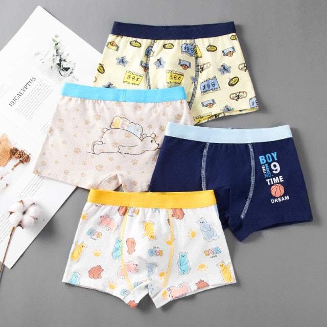 HH 3pcs/set Pure Cotton Boys Boxer Underpants Children's Panties Cozy