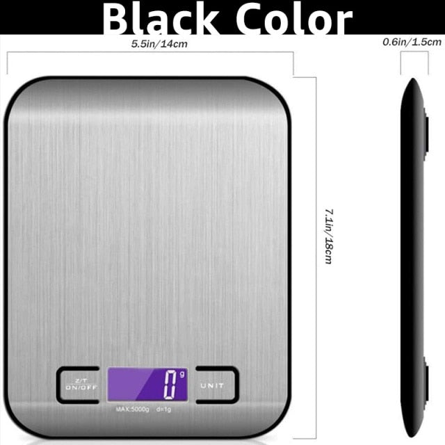 Digital Kitchen Scale 5kg/10kg Food Multi-Function 304 Stainless Steel Balance