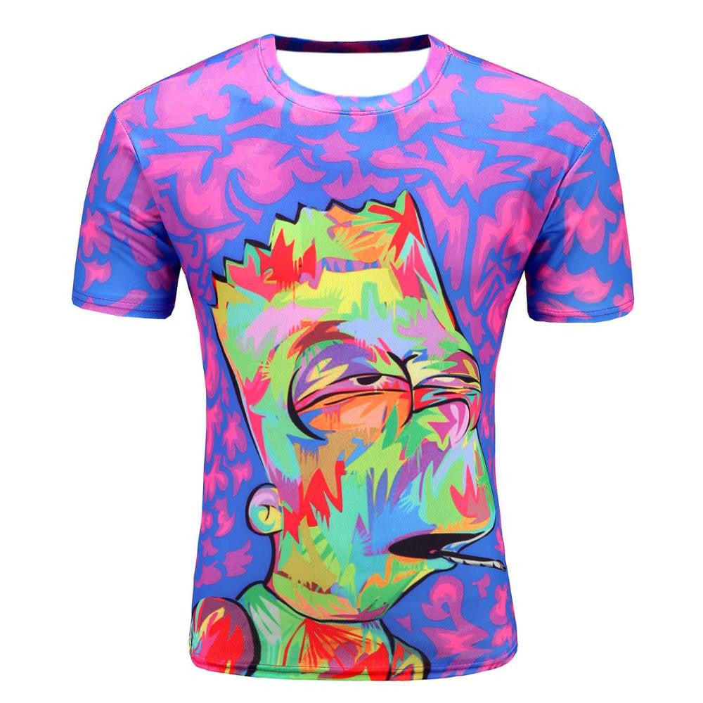 Men's Short Sleeve Polyester O-Neck T-Shirt Punk 3D thinkers/tree Printed T shirt Men t shirt