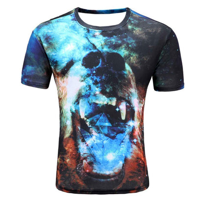 Men's Short Sleeve Polyester O-Neck T-Shirt Punk 3D thinkers/tree Printed T shirt Men t shirt
