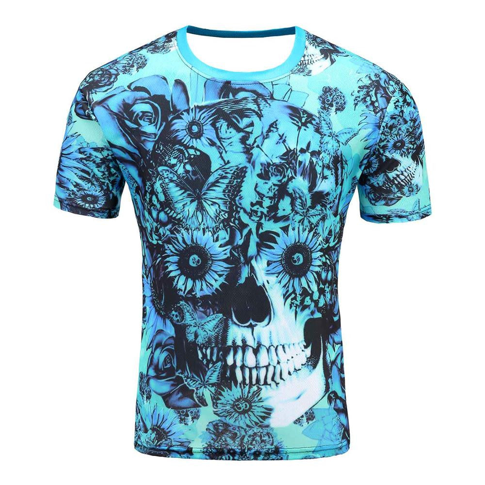 Men's Short Sleeve Polyester O-Neck T-Shirt Punk 3D thinkers/tree Printed T shirt Men t shirt