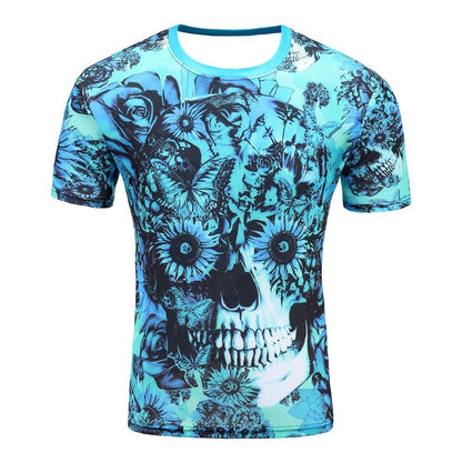 Men's Short Sleeve Polyester O-Neck T-Shirt Punk 3D thinkers/tree Printed T shirt Men t shirt
