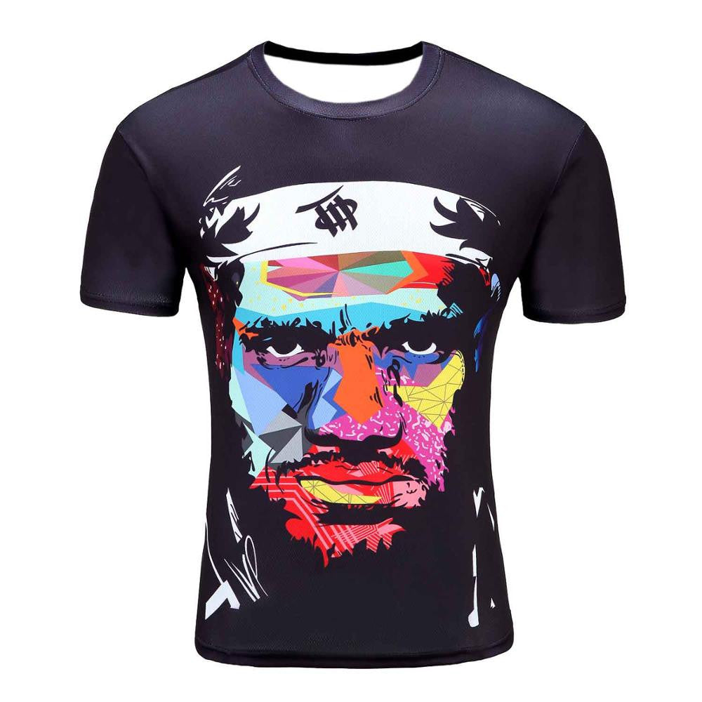 Men's Short Sleeve Polyester O-Neck T-Shirt Punk 3D thinkers/tree Printed T shirt Men t shirt
