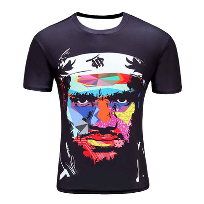 Men's Short Sleeve Polyester O-Neck T-Shirt Punk 3D thinkers/tree Printed T shirt Men t shirt