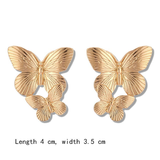 Retro Minimalist Square Earrings Irregular Stud Earrings New Exaggerated