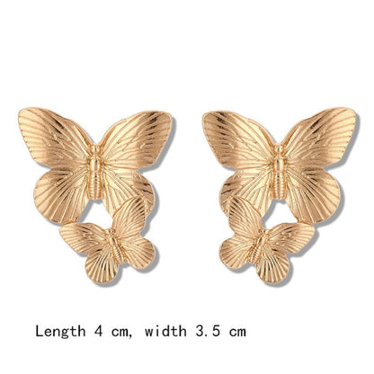 Retro Minimalist Square Earrings Irregular Stud Earrings New Exaggerated