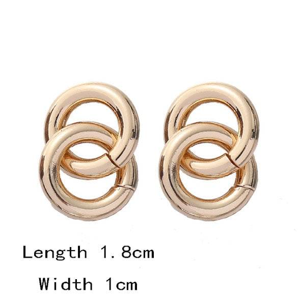 Retro Minimalist Square Earrings Irregular Stud Earrings New Exaggerated