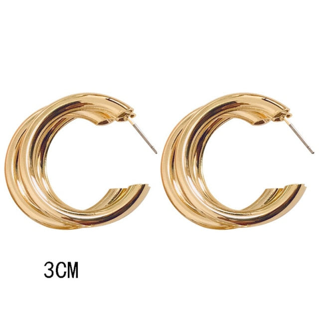 Retro Minimalist Square Earrings Irregular Stud Earrings New Exaggerated