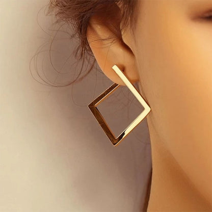 Retro Minimalist Square Earrings Irregular Stud Earrings New Exaggerated