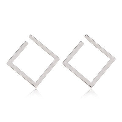Retro Minimalist Square Earrings Irregular Stud Earrings New Exaggerated