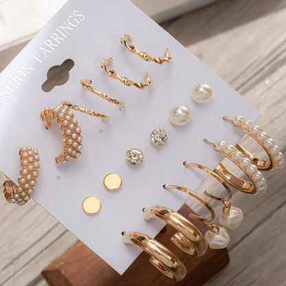 Fashion Geometric Hoop Earrings Set for Women Statement Vintage