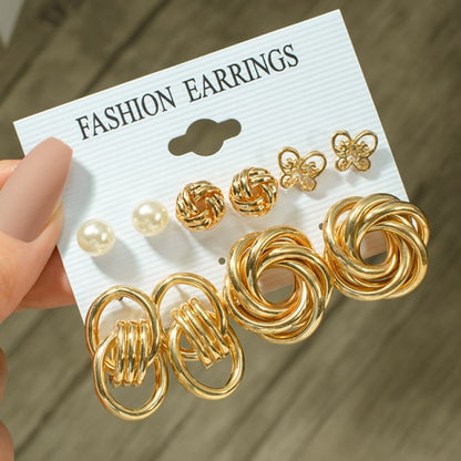 Fashion Geometric Hoop Earrings Set for Women Statement Vintage