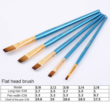 5Pcs/6pcs Artist Paint Brush Set High Quality Nylon Hair Wood Black Handle