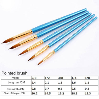 5Pcs/6pcs Artist Paint Brush Set High Quality Nylon Hair Wood Black Handle