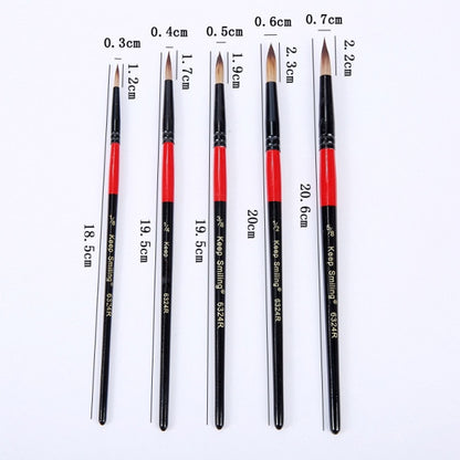 5Pcs/6pcs Artist Paint Brush Set High Quality Nylon Hair Wood Black Handle