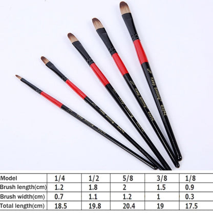5Pcs/6pcs Artist Paint Brush Set High Quality Nylon Hair Wood Black Handle