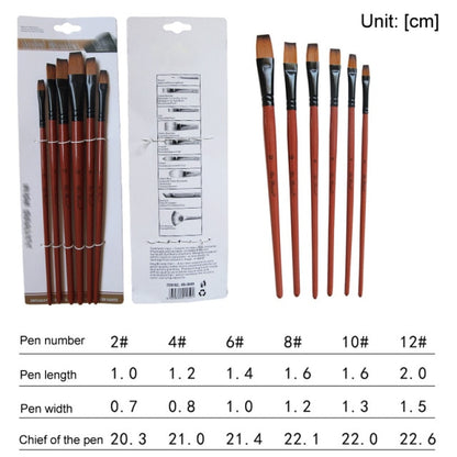 5Pcs/6pcs Artist Paint Brush Set High Quality Nylon Hair Wood Black Handle