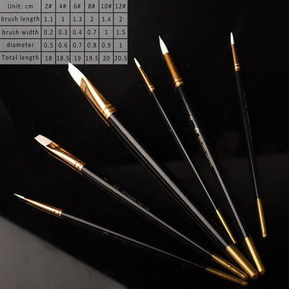 5Pcs/6pcs Artist Paint Brush Set High Quality Nylon Hair Wood Black Handle