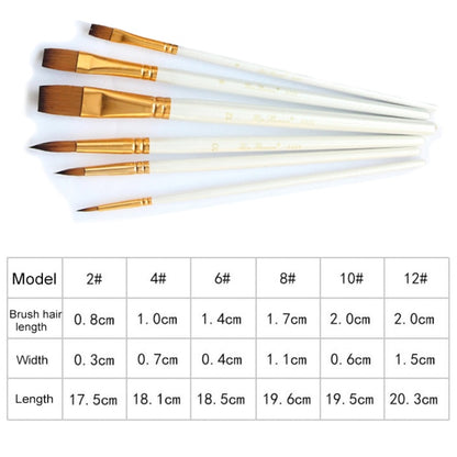 5Pcs/6pcs Artist Paint Brush Set High Quality Nylon Hair Wood Black Handle