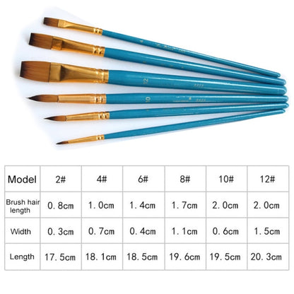 5Pcs/6pcs Artist Paint Brush Set High Quality Nylon Hair Wood Black Handle