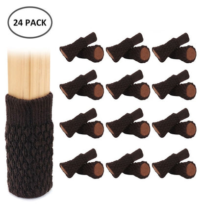 24PCS Knitted Chair Leg Socks Furniture Table Feet Leg Floor Protectors Covers Floor Protection Pads Moving Noise Reduction
