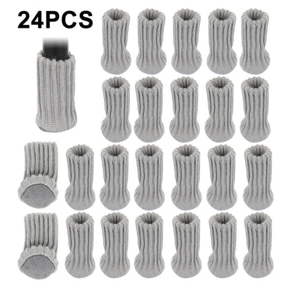 24PCS Knitted Chair Leg Socks Furniture Table Feet Leg Floor Protectors Covers Floor Protection Pads Moving Noise Reduction