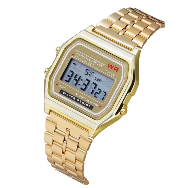 Women Men Unisex Watch Gold Silver Black Vintage LED Digital Sports Military