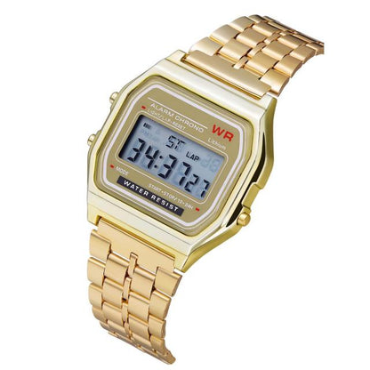 Women Men Unisex Watch Gold Silver Black Vintage LED Digital Sports Military