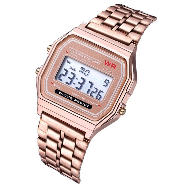 Women Men Unisex Watch Gold Silver Black Vintage LED Digital Sports Military