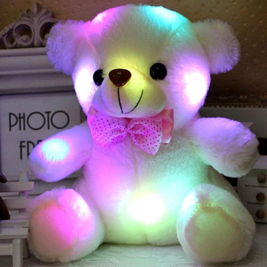 Colorful LED Flash Light Bear Doll Plush Stuffed Toys Size 20-22 cm Bear Gift For Children Christmas Gift Stuffed & Plush