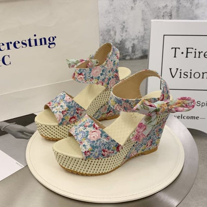 INS Hot Lace Leisure Women Wedges Heeled Women Shoes 2021 Summer