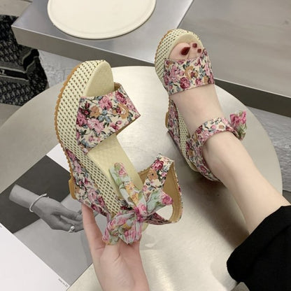 INS Hot Lace Leisure Women Wedges Heeled Women Shoes 2021 Summer