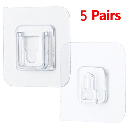 Double-Sided Adhesive Wall Hooks Hanger Strong Transparent Hooks Suction Cup