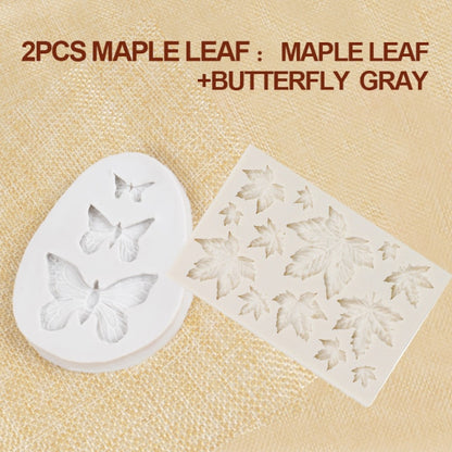 1/2/3Pcs 3D Silicone Baking Mold DIY Butterfly Maple Leaf Mould Chocolate Fondant