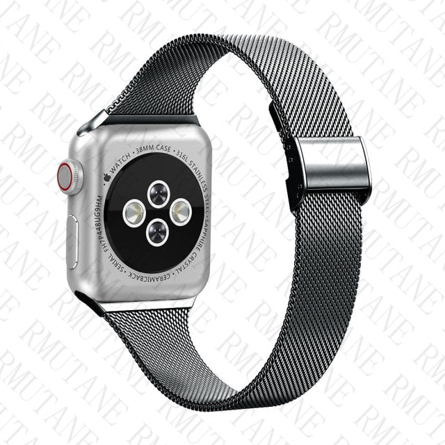 strap For Apple Watch band 44mm 40mm Stainless steel metal bracelet correa