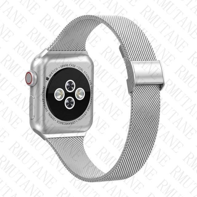 strap For Apple Watch band 44mm 40mm Stainless steel metal bracelet correa