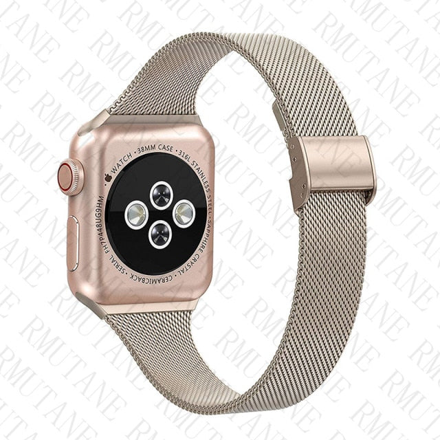 strap For Apple Watch band 44mm 40mm Stainless steel metal bracelet correa