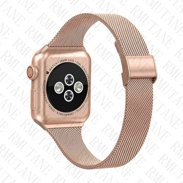 strap For Apple Watch band 44mm 40mm Stainless steel metal bracelet correa